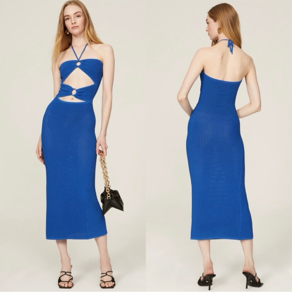 SOLID & STRIPED Vibrant Blue Backless Dress